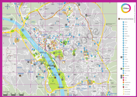 Mapa indicativo qrcodes QR Coimbra